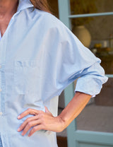 Oona Continuous Sleeve Button-Up Shirt - French Blue