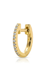 Reversible Diamond & Emerald Mini Huggie Earring - Single