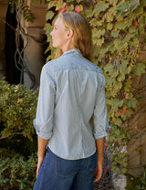 Frank and Eileen Tailored Button Up Shirt - Multi Green Stripe