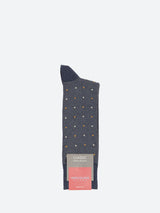 Marcoliani Pima Cotton Contemporary Dots Mid-Calf Sock - Indigo Blue