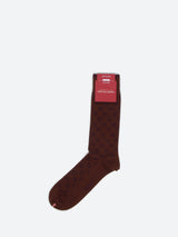 Marcoliani Pima Cotton Jacquard Dots Mid-Calf Sock - Cocoa