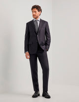 Canali navy wool suit on model, front - Oak Hall