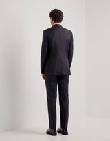 Canali navy wool suit on model, back - Oak Hall