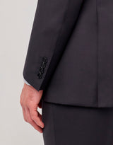 Canali navy wool suit sleeve detail - Oak Hall