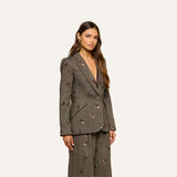 Chamberlain Sequined Blazer - Beige/Black/Gold Flower Sequin