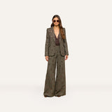 Chamberlain Sequined Blazer - Beige/Black/Gold Flower Sequin
