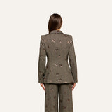 Chamberlain Sequined Blazer - Beige/Black/Gold Flower Sequin
