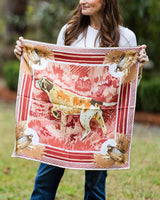 Double-Sided Silk Scarf - Wine Pointing Strong