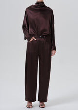 Citizens of Humanity Brynn Japanese Hammered Satin Trouser - Espresso