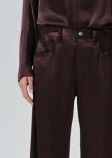 Citizens of Humanity Brynn Japanese Hammered Satin Trouser - Espresso