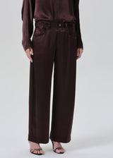 Citizens of Humanity Brynn Japanese Hammered Satin Trouser - Espresso
