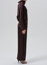 Citizens of Humanity Brynn Japanese Hammered Satin Trouser - Espresso