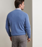 Crown Heritage Cashmere V-Neck Sweater - Astral Blue