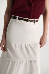 Dorothee Shumacher Crackle Shine Skinny Belt - Bordeaux/Rust/Tan Mix