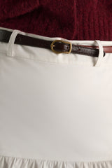 Dorothee Shumacher Crackle Shine Skinny Belt - Bordeaux/Rust/Tan Mix