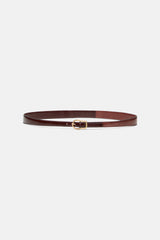 Dorothee Shumacher Crackle Shine Skinny Belt - Bordeaux/Rust/Tan Mix
