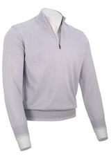 Half-Zip Sweater in Piuma Cotton with Typhoon Details - Skyride