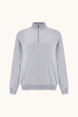 Half-Zip Sweater in Piuma Cotton with Typhoon Details - Skyride