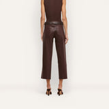 L'Agence Wanda Coated Cropped Wide-Leg Jean - Dark Java Coated