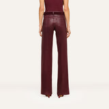 L'Agence Clayton Coated Wide-Leg Jean - Deep Sangria Coated