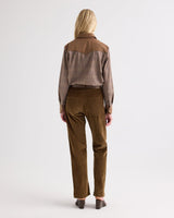 Lone Rider Shirt in Glen Plaid Wool Flannel - Brown Multi / Kelp