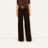 L'Agence Livvy Suede Trouser - Coffee Bean