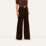 L'Agence Livvy Suede Trouser - Coffee Bean