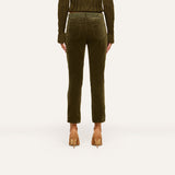 Celestia Velvet Slim-Leg Jean - Army