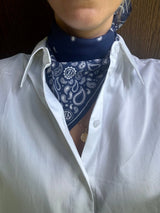 Lescarf Paisley Scarf - Navy
