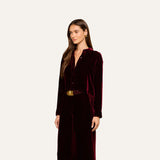 L'Agence Cosette Crop Hi Low Shirt - DEEP PORT