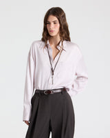 Big Joe Shirt in Washed Silk Charmeuse - Grey Lilac