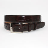 Unstitched American Alligator Belt - Brown