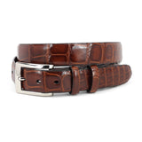 Unstitched American Alligator Belt - British Tan