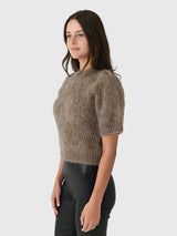 Odette Puff Sleeve Sweater - Mushroom