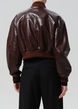 Camille Moto Recycled Leather Jacket - Burgundy