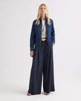 Mustang Sally Shirt with Snaps in Denim Shirting - Dark Stone