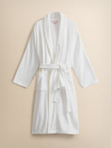 Derek Rose Triton Cotton Velour Bathrobe - White