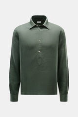 04651 Rustic Linen Popover Shirt - Grape Green