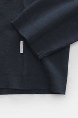 04651 Wool TP Polo LS - Navy