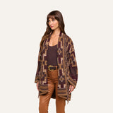 Jair Cardigan - Dark Java/Burgundy Multi