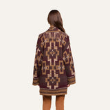 Jair Cardigan - Dark Java/Burgundy Multi