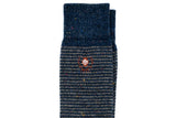 Martin Dingman Stripe Alpaca Yarn Socks - Navy