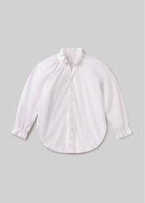 Loretta Ruffle Top In Optic White - Oak Hall