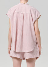 Penelope Blouse In Raspberry Stripe - Oak Hall