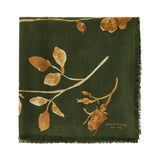 Lafayette 148 New York Cashmere Silk Painted Roses Scarf - Forest Multi