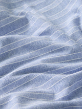 Derek Rose Arran Brushed Cotton Pajamas - Blue Herringbone Stripe
