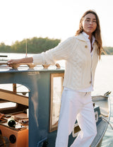 Mini Cotswolds Cropped Cable Knit Cardigan - Ivory