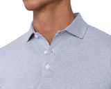 The Burke Shirt - Heathered Pacific Blue/White