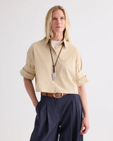 Next Ex Shirt in Superfine Cotton - Sandstone