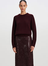Charles Cashmere Crew Neck Sweater - Dark Malbec
